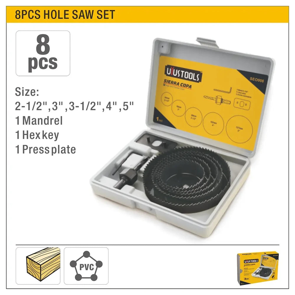 8Pcs Hole Saw Set - طقم تخريق خشب