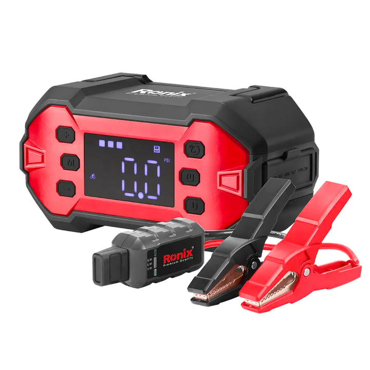Battery Jump Starter With Air Compressor 20000 mAh - بطارية تشغيل سيارة مع منفاخ هوا