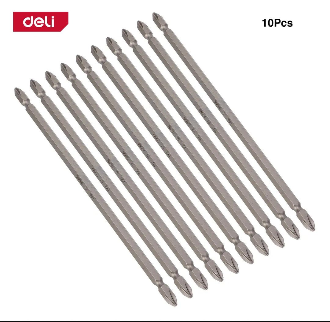 Double End Magnetic PH2 Phillips Screwdriver Bit 100mm Long (10pc) - مجموعة رؤوس مفك PH2 مغناطيس مزدوج 100 ملم (10 قطع)