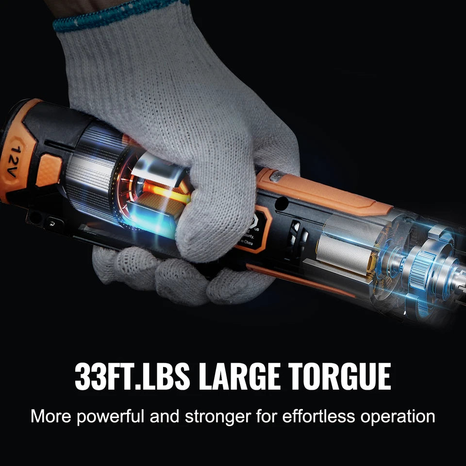 Cordless Brushless Electric Ratchet Wrench 3/8" 12V 2 Batteries - مفكّك ترابيش بطارية