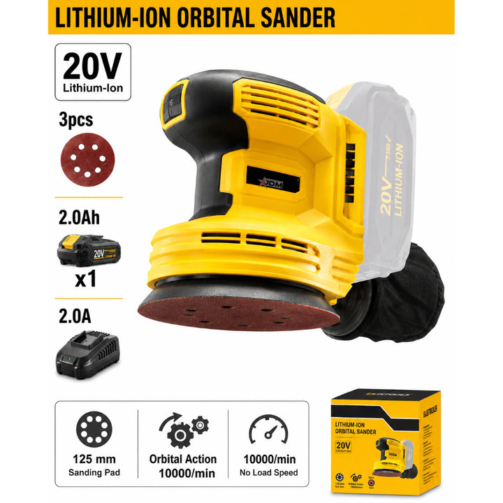 20V Cordless Orbital Sander - حفافة ليثيوم مبرومة