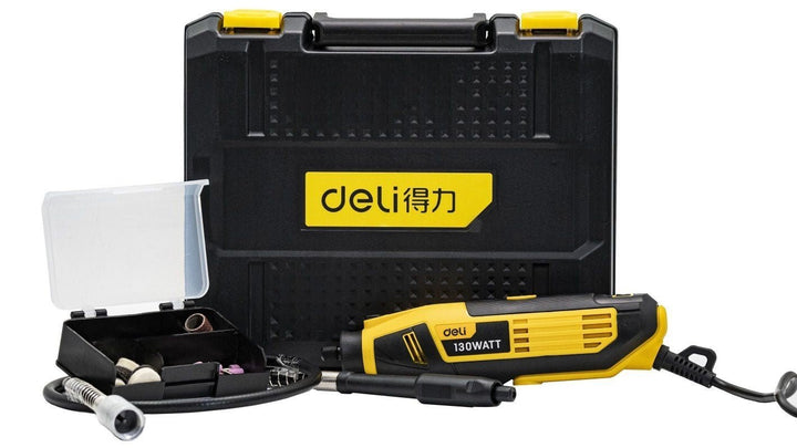 Deli 130W Mini Grinder 42Pcs Set - مقدح نواعم